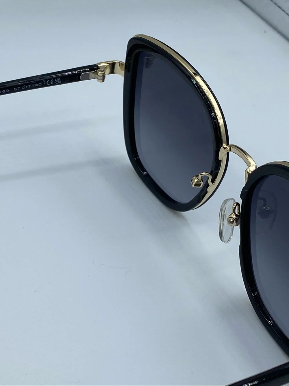 Kurt Geiger London Square Butterfly Sunglasses (Model KGL9037/S) Black/Gold 8079